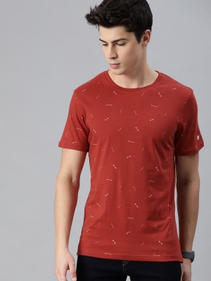 WROGN Printed Men Round Neck Red T-Shirt