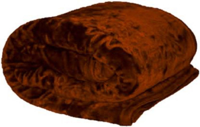 ACZO FEEL Self Design Single Mink Blanket for  Heavy Winter(Microfiber, Brown)