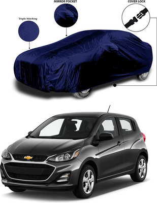 ANTHUB Car Cover For Chevrolet Spark (With Mirror Pockets)(Blue)