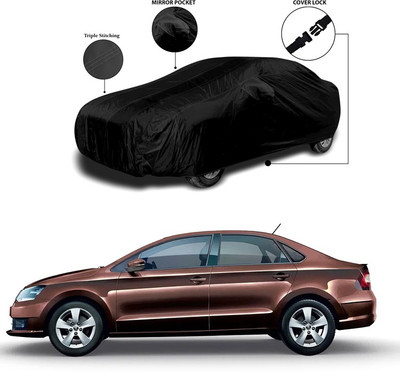 ANTHUB Car Cover For Skoda Rapid (With Mirror Pockets)(Black)