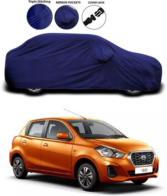 SEBONGO Car Cover For Nissan Go (With Mirror Pockets)(Blue)
