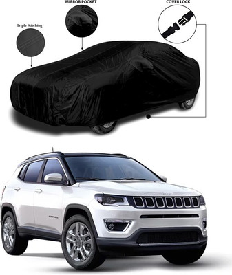 ANTHUB Car Cover For Jeep Compass Facelift (With Mirror Pockets)(Black)