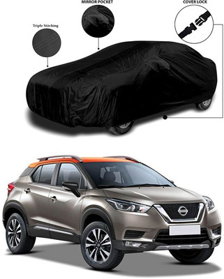 ANTHUB Car Cover For Nissan Universal For Car (With Mirror Pockets)(Black)