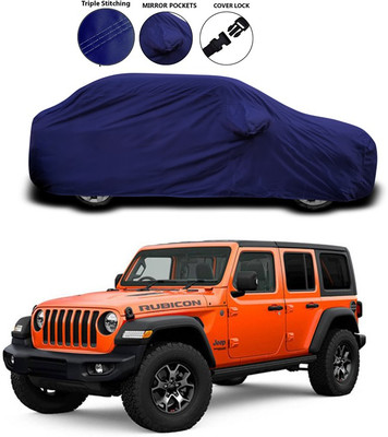 ANTHUB Car Cover For Jeep Wrangler (With Mirror Pockets)(Blue)