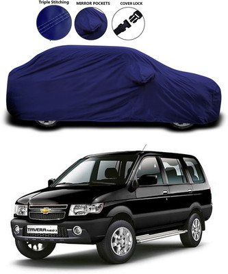 ANTHUB Car Cover For Chevrolet Tavera (With Mirror Pockets)(Blue)