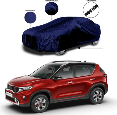 ANTHUB Car Cover For Kia Sonet (With Mirror Pockets)(Blue)