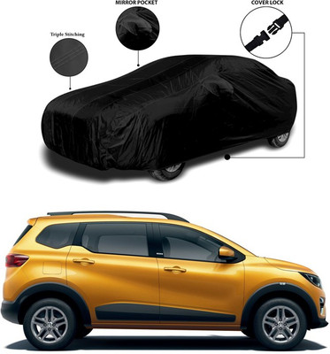 ANTHUB Car Cover For Renault Triber (With Mirror Pockets)(Black)