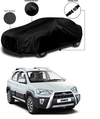 ANTHUB Car Cover For Toyota Etios Cross (With Mirror Pockets)(Black)
