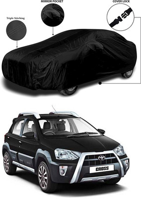 ANTHUB Car Cover For Toyota Etios Cross (With Mirror Pockets)(Black)