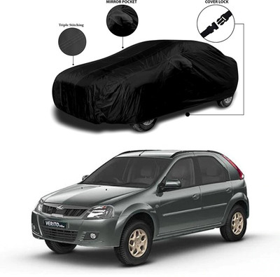 SEBONGO Car Cover For Mahindra Verito Vibe (With Mirror Pockets)(Black)