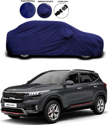 SEBONGO Car Cover For Kia SELTOS (With Mirror Pockets)(Blue)