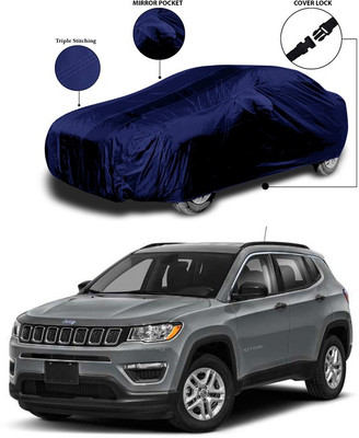 SEBONGO Car Cover For Jeep Compass (With Mirror Pockets)(Blue)