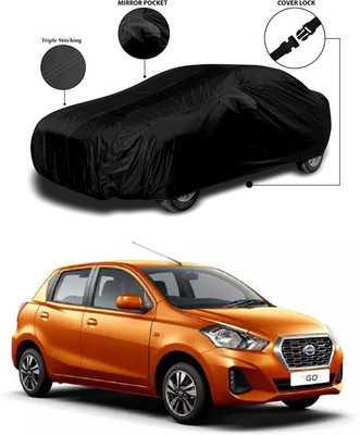 SEBONGO Car Cover For Nissan Go (With Mirror Pockets)(Black)