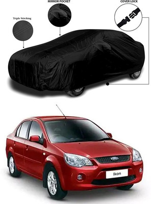 ANTHUB Car Cover For Ford Ikon (With Mirror Pockets)(Black)