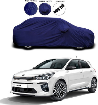 SEBONGO Car Cover For Kia Rio (With Mirror Pockets)(Blue)