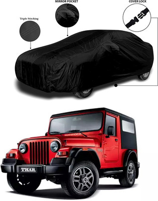 SEBONGO Car Cover For Mahindra Thar (With Mirror Pockets)(Black)