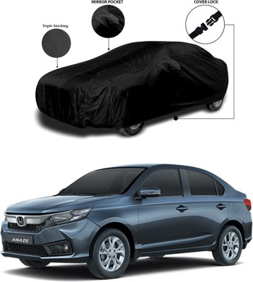 ANTHUB Car Cover For Honda Amaze (With Mirror Pockets)(Black)