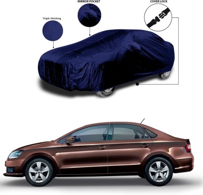 ANTHUB Car Cover For Skoda Rapid (With Mirror Pockets)(Blue)