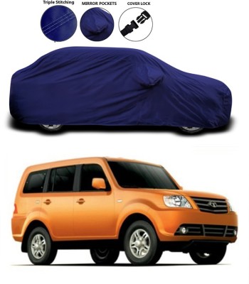 SEBONGO Car Cover For Tata Sumo Grande (With Mirror Pockets)(Blue)