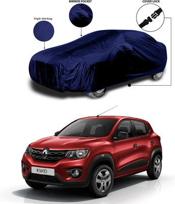 ANTHUB Car Cover For Renault Kwid (With Mirror Pockets)(Blue)