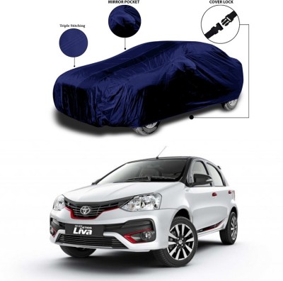 ANTHUB Car Cover For Toyota Etios Liva (With Mirror Pockets)(Blue)