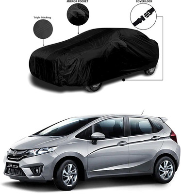SEBONGO Car Cover For Honda Jazz (With Mirror Pockets)(Black)
