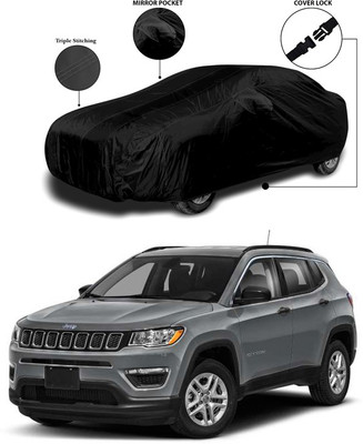 ANTHUB Car Cover For Jeep Compass (With Mirror Pockets)(Black)