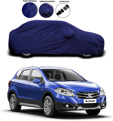 ANTHUB Car Cover For Maruti Suzuki S-Cross (With Mirror Pockets)(Blue)