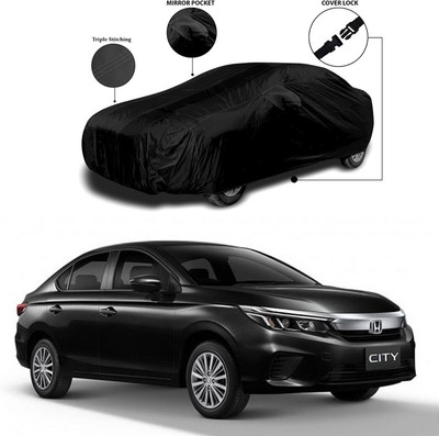 SEBONGO Car Cover For Honda City ZX (With Mirror Pockets)(Black)