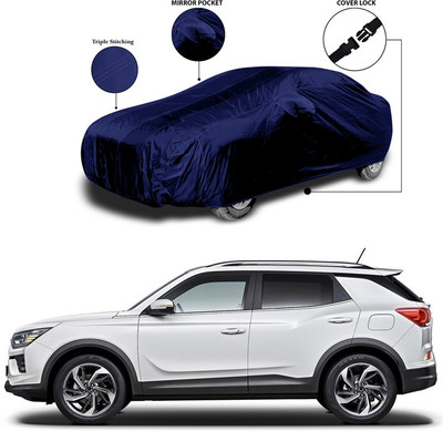SEBONGO Car Cover For Mahindra XUV 500 (With Mirror Pockets)(Blue)