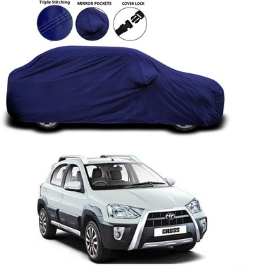 ANTHUB Car Cover For Toyota Etios Cross (With Mirror Pockets)(Blue)
