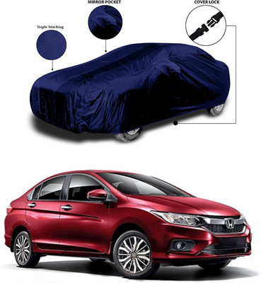 SEBONGO Car Cover For Honda City Facelift (With Mirror Pockets)(Blue)