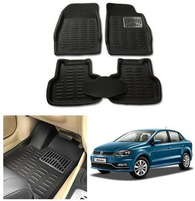 After cars PVC 3D Mat For  Volkswagen Ameo(Black)
