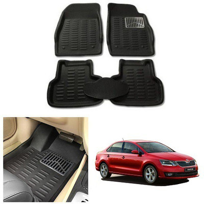 After cars Plastic 3D Mat For  Tata Rapid(Black)