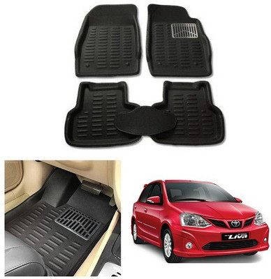 After cars Plastic 3D Mat For  Toyota Etios Liva(Black)