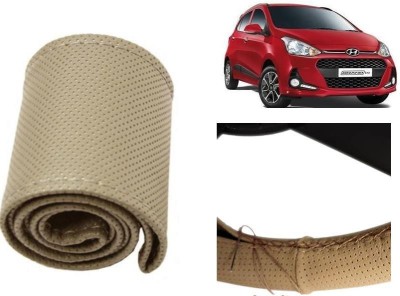 arneja trading company Hand Stiched Steering Cover For Hyundai Grand i10(Beige, Leatherite)