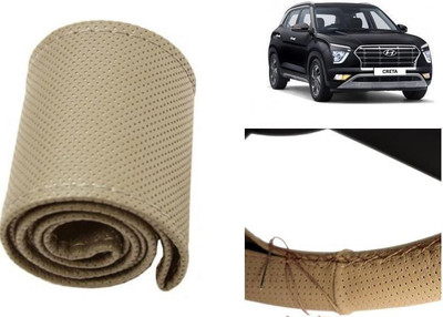 arneja trading company Hand Stiched Steering Cover For Hyundai Creta(Beige, Leatherite)