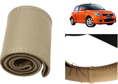 arneja trading company Hand Stiched Steering Cover For Maruti Swift(Beige, Leatherite)