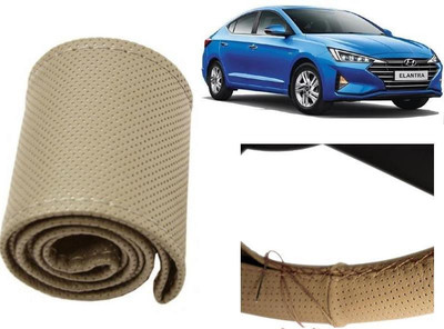 arneja trading company Hand Stiched Steering Cover For Hyundai Elantra(Beige, Leatherite)