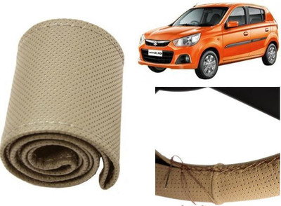 arneja trading company Hand Stiched Steering Cover For Maruti Alto K10(Beige, Leatherite)