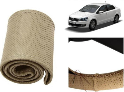 arneja trading company Hand Stiched Steering Cover For Volkswagen Vento(Beige, Leatherite)