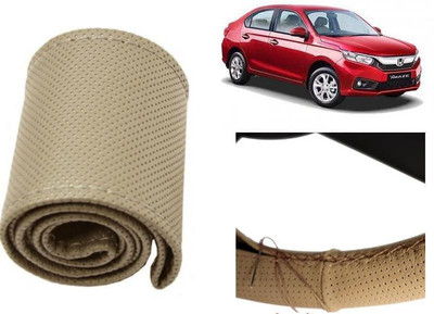 arneja trading company Hand Stiched Steering Cover For Honda Amaze(Beige, Leatherite)