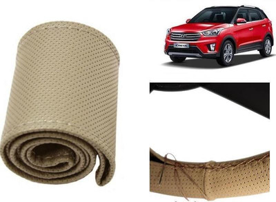 arneja trading company Hand Stiched Steering Cover For Hyundai Creta(Beige, Leatherite)