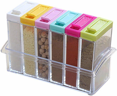JADAV MART Plastic Grocery Container  - 100 g(Pack of 6, Multicolor)