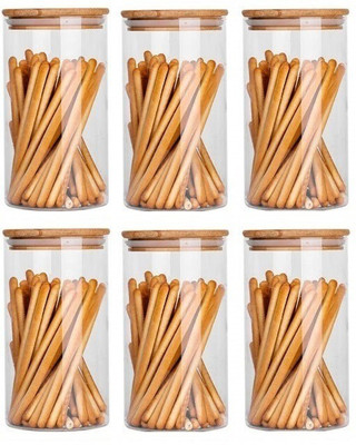 Lexiwells Glass Grocery Container  - 1400 ml(Pack of 6, Clear)