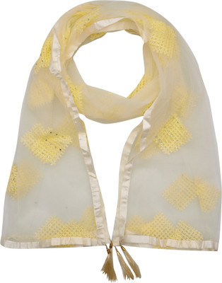 WHITEHEAVEN Net Embroidered Women Dupatta