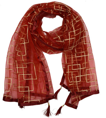 WHITEHEAVEN Net Checkered Women Dupatta