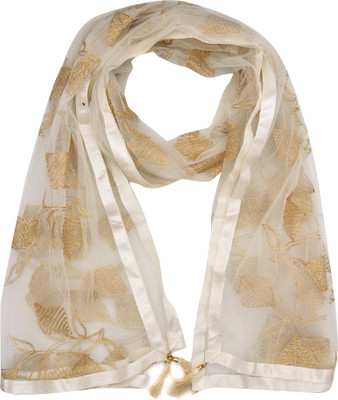 WHITEHEAVEN Net Embroidered Women Dupatta