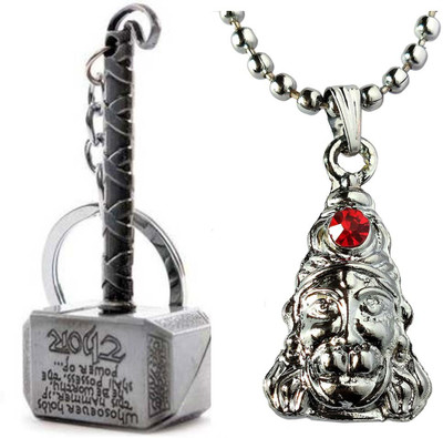 ShopTop Thor Hammer and hanuman silver chain Key Chain Key Chain