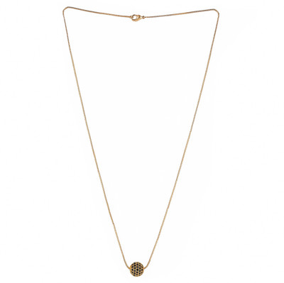 brado jewellery Jewellery Gold Plated Round Shape Pendant American Diamond Pendant Necklace Golden Chain For Women and Girls Diamond Gold-plated Plated Mother of Pearl Chain